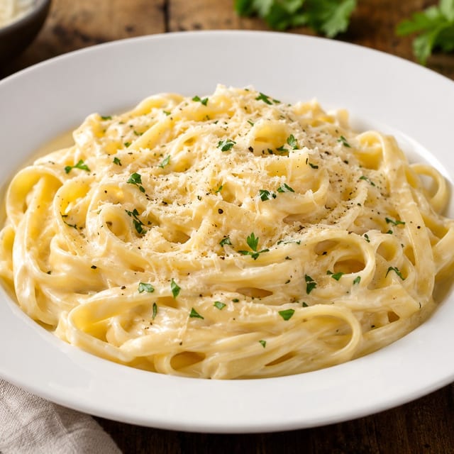Fettuccine Alfredo Pasta.