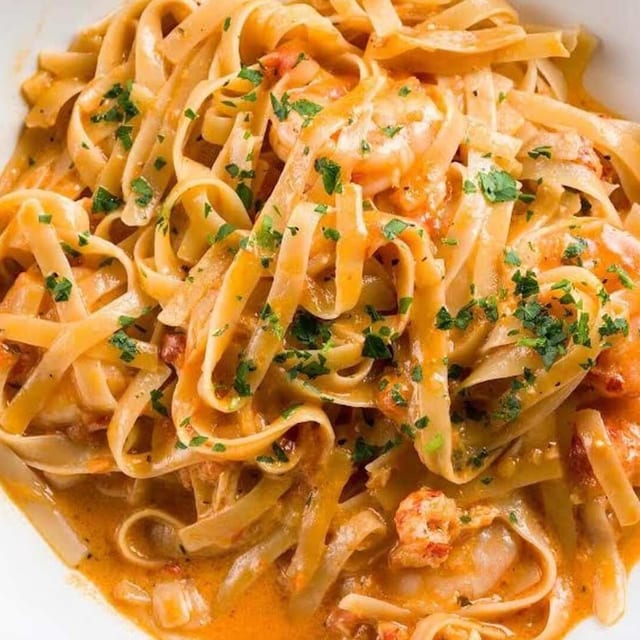 Shrimp & Crawfish Diavolo Pasta.