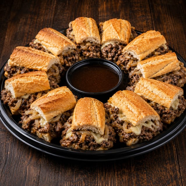 Shaved Smoked Ribeye Sandwich Platter.